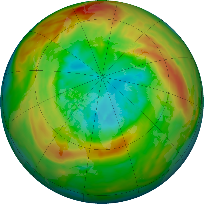 Arctic ozone map for 07 March 2011